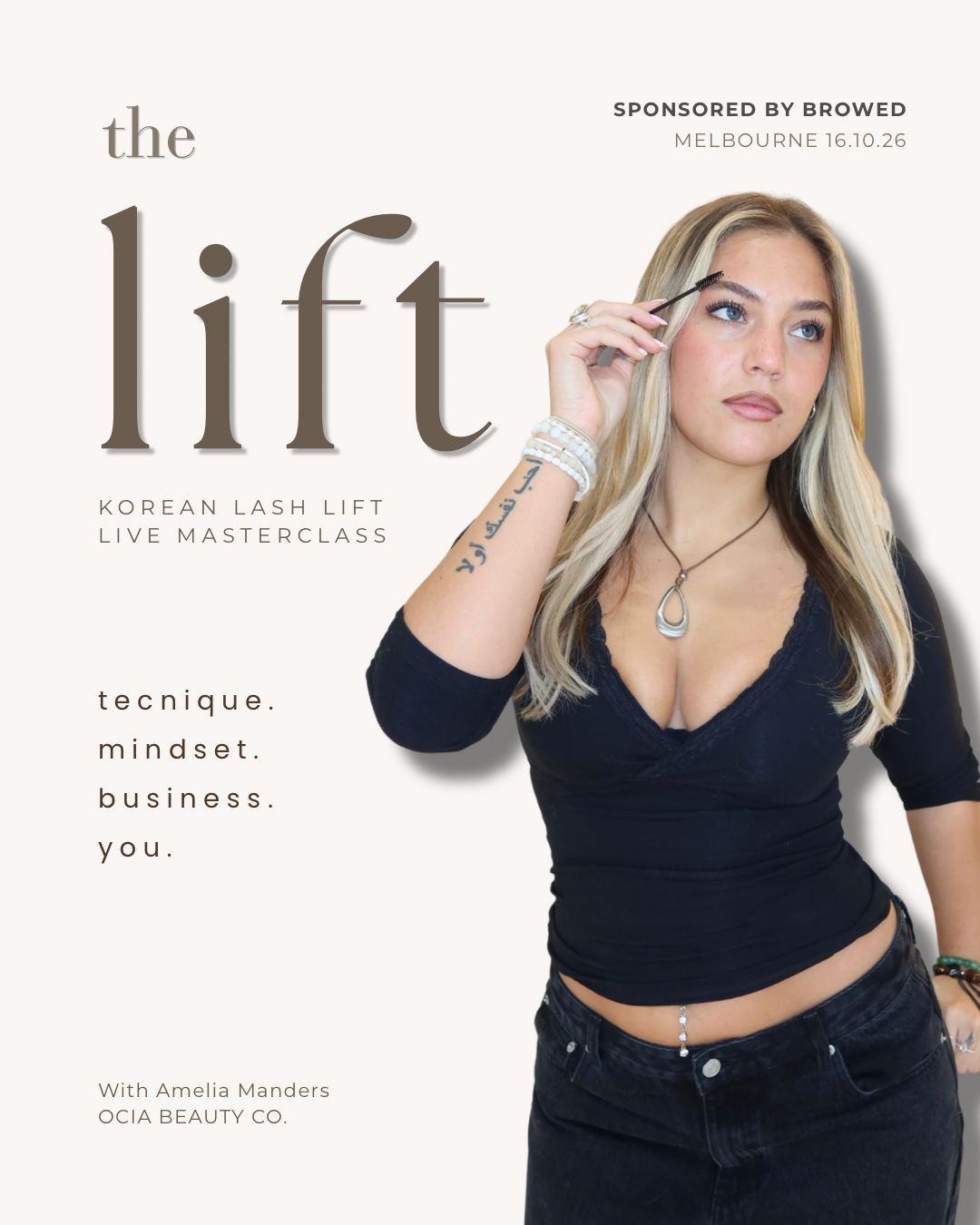 The Lift, Korean Lash Lift live masterclass with Amelia Manders, Melbourne 16.10.26